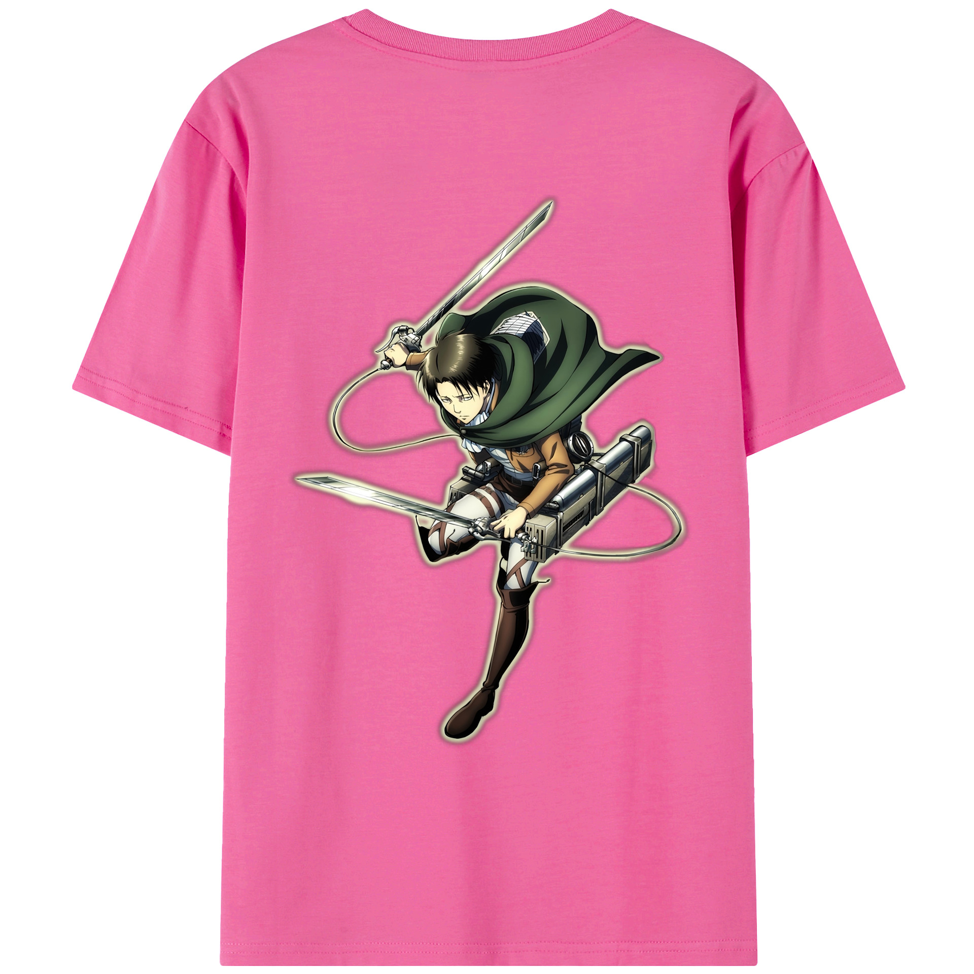（画像用） 進撃の巨人 リヴァイ·アッカーマン Attack on Titan Levi Ackerman レディース半袖Tシャツ(バックプリント)